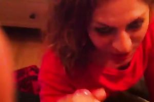 My lalin girl non-professional ally blowing my wang on POV video