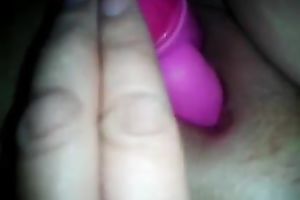 Stimulating my super powerful cum-hole with my marital-device