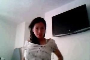 Latina dark brown in summer dress acquires wild on livecam