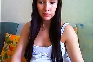 Cute white candy girl on webcam is preggy and slutty
