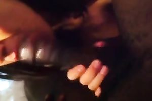 Thirsty white wench engulfing my big dark shlong deepthroat