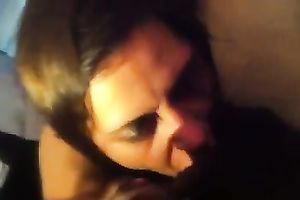 Thirsty white wench engulfing my big dark shlong deepthroat