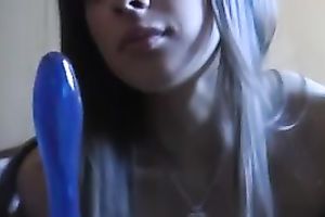 Lusty brunette babe with lengthy legs widen wide masturbates