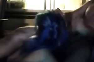 Purple haired perverted chubby whorish neighbour sucked my buddy dry