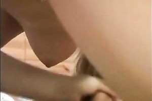 Lovely blond dirty slut wife with miniature whoppers rides hard shlong after engulfing it