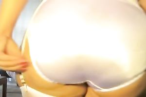 My sexy PAWG white dirty slut wife in satin shiny pants and leggings