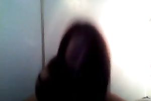 My marvelous dark brown GF masturbates in front of a web camera