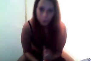 My marvelous dark brown GF masturbates in front of a web camera