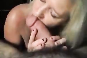 Mature golden-haired mamma is engulfing giant cock in intimate home sex episode