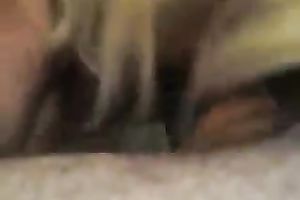 Mature golden-haired mamma is engulfing giant cock in intimate home sex episode