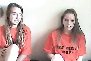 Kinky girlfriend and her smutty most excellent ally loving sex on webcam