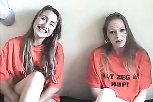 Kinky girlfriend and her smutty most excellent ally loving sex on webcam