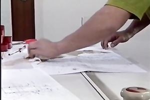 Tarzan screwed his sexy and slender playgirl in his office