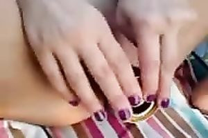 My European girlfriend stuffing her fur pie with a can