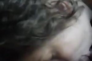 Chubby face floozy sucking my dick deepthroat in POV movie