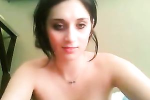 Pale skinned horny white wife fondling moist punani passionately