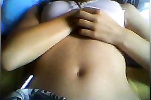 Sexy chick playing with her mambos during the time that webcamming with me