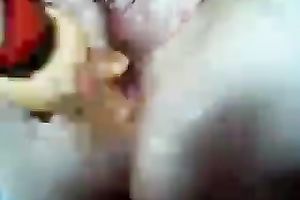 I was grooling whilst shoving my bald love tunnel with big vibrator