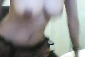 Seductive Korean web camera legal age teenager strokes her bushy snapper