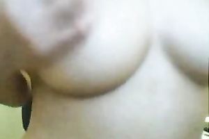 Seductive Korean web camera legal age teenager strokes her bushy snapper