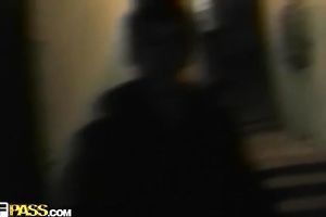 Cute dark brown from Russia likes licking balls of her BF