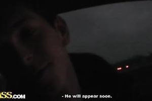 Cute dark brown from Russia likes licking balls of her BF