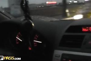 Cute dark brown from Russia likes licking balls of her BF