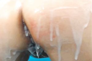 Spoiled Mexican ally pours goo all over her large gazoo in non-professional movie scene