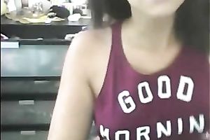 Amazing legal age teenager showed me a couple of her amazing milk sacks