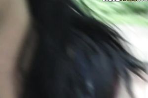 Deep in the woods cute Russian legal age teenager Yulia gives oral sex