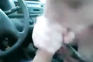 Blonde legal age teenager engulfing my penis in a car in the afternoon