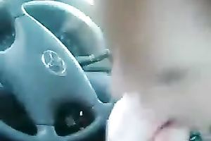Blonde legal age teenager engulfing my penis in a car in the afternoon