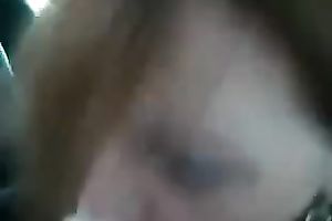 Blonde legal age teenager engulfing my penis in a car in the afternoon