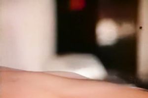 Two sexy and perverted European brunettes with one dude on the ottoman