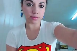 Awesome face hole watering cam supergirl went solo and bragged of curves