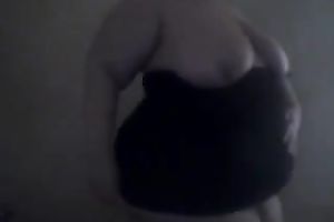 Funny and playful golden-haired big beautiful woman housewife and her boobie flash