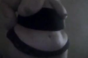 Funny and playful golden-haired big beautiful woman housewife and her boobie flash