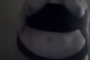 Funny and playful golden-haired big beautiful woman housewife and her boobie flash