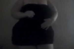 Funny and playful golden-haired big beautiful woman housewife and her boobie flash