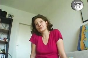 Slutty dark-haired euro slut shows her worn boobies