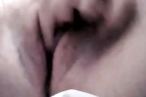 Happy dilettante dark brown slutty wife with natural tits flashes her soaking vagina