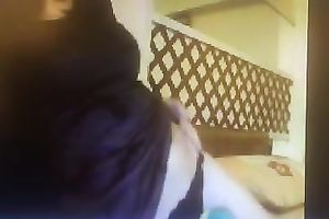 Torrid black haired also pallid skype cam slut was posing for me