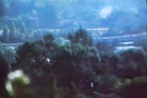 Beautiful light haired white lady has oral job petting outdoors