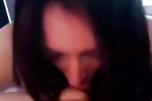 Chubby girlfriend is very happy to get facial spunk flow