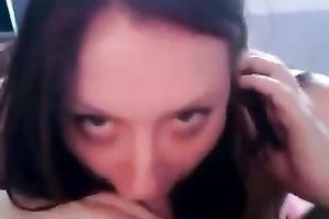 Chubby girlfriend is very happy to get facial spunk flow