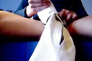 A friend's babe permeates her itchy moist cum-hole with her boot heel