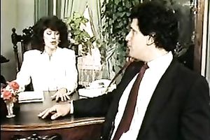 Depraved golden-haired secretary got her love tunnel screwed by her ally