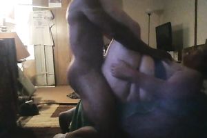 Extremely plump whorable white lady with limp stomach and big marangos was engulfing weenie