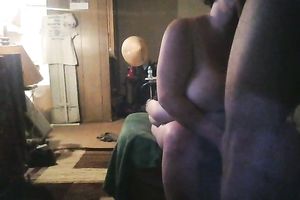 Extremely plump whorable white lady with limp stomach and big marangos was engulfing weenie