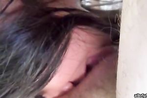 Watch my green eyed glamorous girlfriend giving me a sloppy oral-service